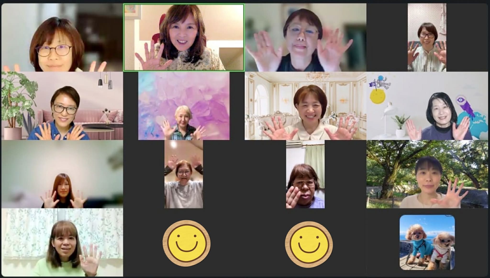 オンラインで開催されたアニマルコミュニケーション練習会の様子